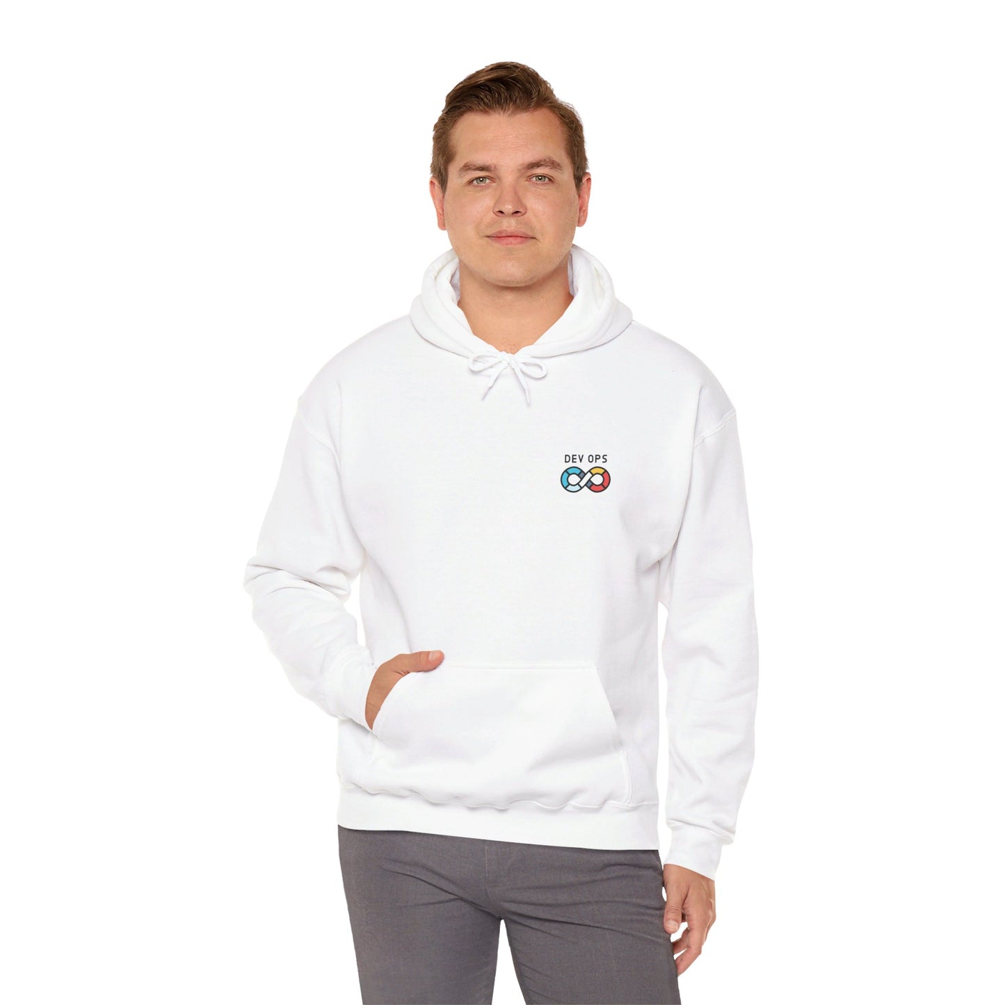 Minimalist DevOps Hooded Sweatshirt for Men